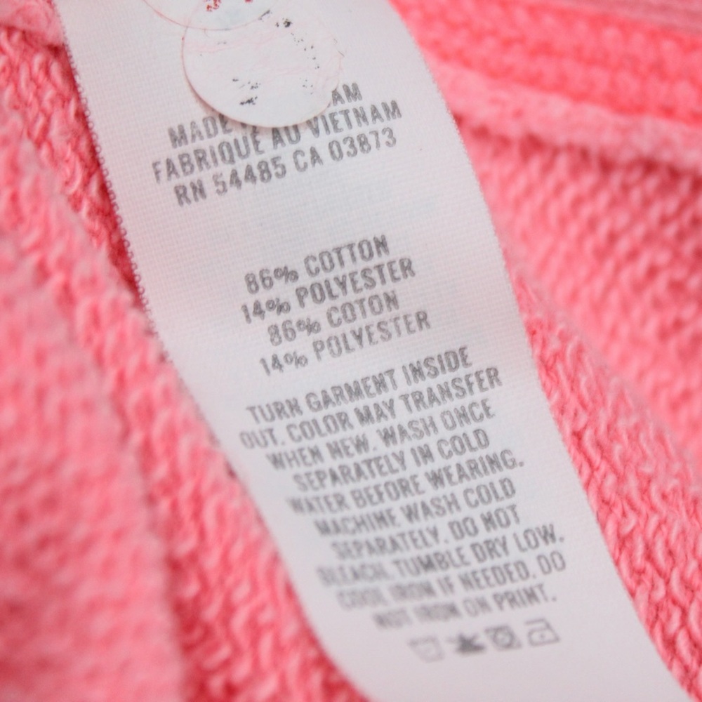 Aerie Tropadel Pink Vacay Every Day V-Neck Pullover Oversized Sweatshirt sz XXS - Picture 5 of 9